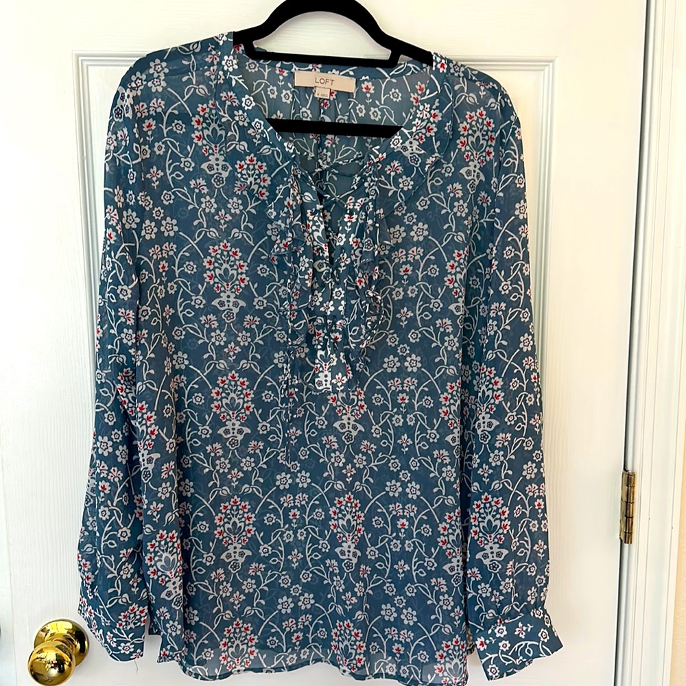 Loft long sleeve sheer blouse
